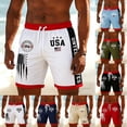 thumbnail image 2 of LILIYA 250 Anniversary USA Swim Trunks for Men 2 in 1 Baggy Patriotic American Flag Print Short Pants Quick Dry 4th of July Outfits Independence Day Board Short with Liner, 2 of 5