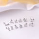 thumbnail image 3 of Pendientes de moda con forma de mariposa, corona, estrella y luna, con forma de hueso de oreja de circonita y varilla fina de acero de titanio de 20 g, 3 of 3