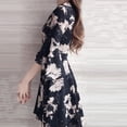 thumbnail image 5 of Idoravan Women's Dress Summer Fashion Women Dress Printing Knee Length Half Sleeve V-Neck Loose Elegant Dress, 5 of 9