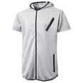thumbnail image 2 of Ma Croix Mens Short Sleeve Longline Hoodie and Shorts Lightweight Athletic Activewear, 2 of 3
