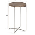 thumbnail image 2 of Kate and Laurel Vale Modern Side Table, 15.5 x 15.5 x 25, Gray Wood with Brushed Silver Base, Round End Table for Storage and Display, 2 of 8