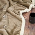 thumbnail image 3 of Beddora Luxury Flannel Sherpa Throw Blanket – 50” x 60” – Ultra-Soft & Warm – 450 GSM Plush Reversible Fleece – Cozy Winter Couch or Bed Blanket – Light Grey, 3 of 7