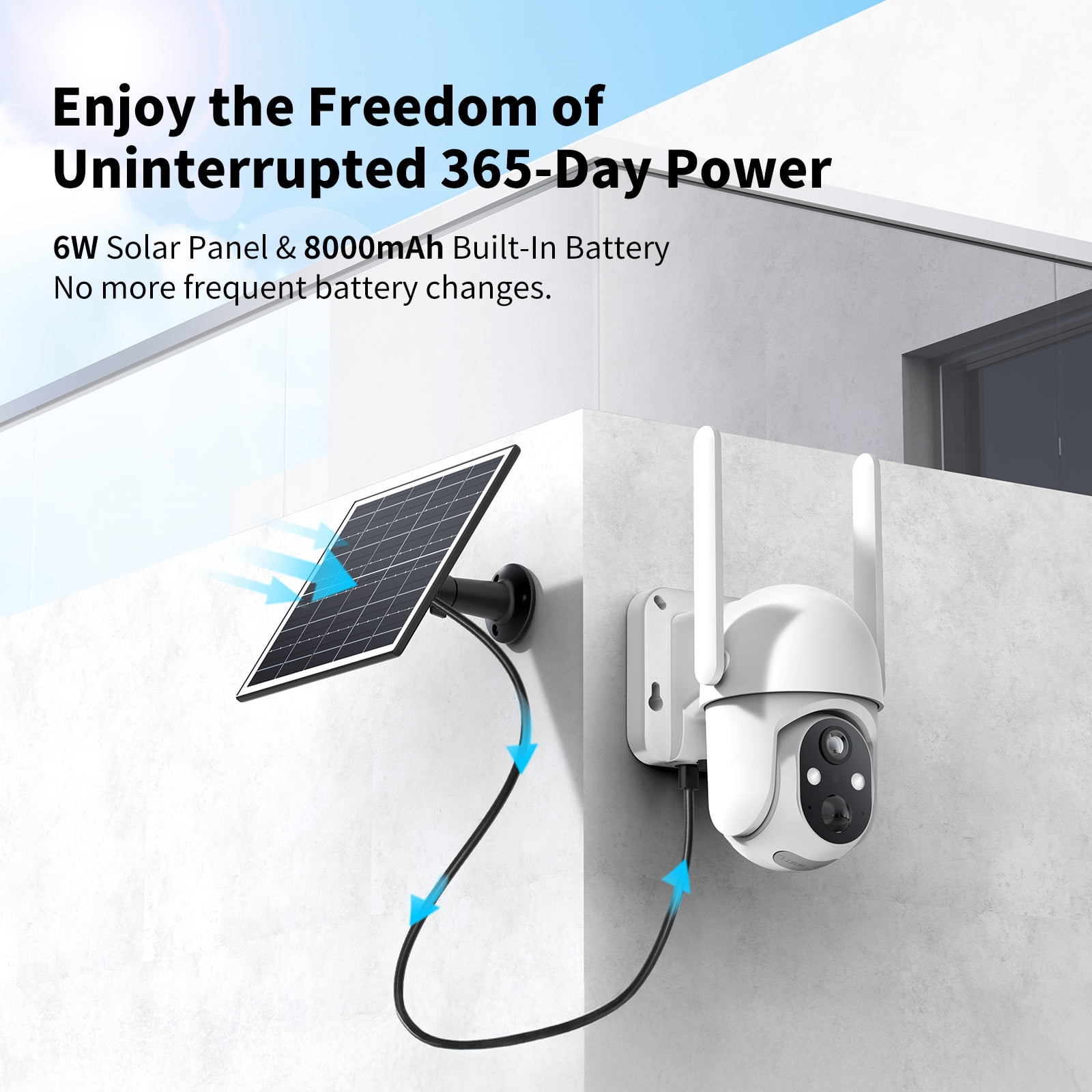 Conico 4G LTE Cellular Solar Security Camera Outdoor, 2K PTZ Wireless Security Camera with SIM Card, No WiFi Needed, AI Human Detection, Color Night Vision, 360° View