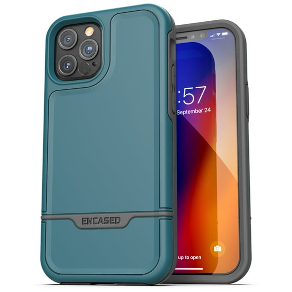 Encased Protective Apple iPhone 12 Pro Case (2020 Rebel Armor) Heavy Duty Full Body Rugged Cover - Blue