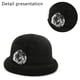 thumbnail image 3 of Sombrero redondo para mujer, sombrero vintage con acento floral, 3 of 5