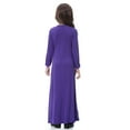thumbnail image 5 of Zwiiyzr (8-17 Years) Kids Girls Muslim Dresses Long Sleeve Round Neck Color Block Dress Purple, 5 of 8