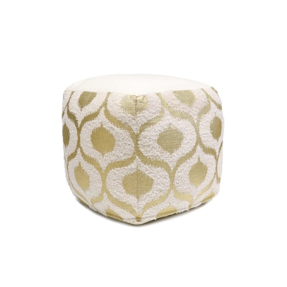 Pasargad Home Grand Canyon Cotton Pouf - Gold Foiled - 17.75 x 17.75 x 17.75 in.