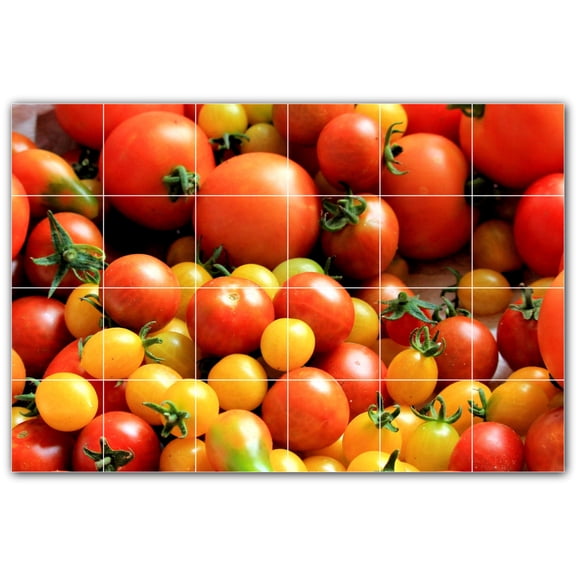 Picture-Tiles.com: Fruit Ceramic Tile Wall Mural WAL500702-64S. 25.5"W x 17"H using (24) 4.25" x 4.25" Ceramic Tiles-Satin Finish