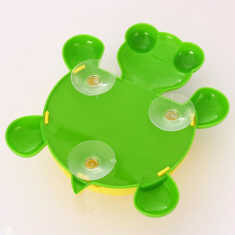 GREEN TURTLE  KIDS TOOTHBRUSH HOLDER WITH SUCTION CUP ON BACK 