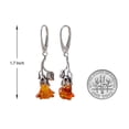 thumbnail image 4 of GIA Certified Baltic Honey Amber Rose Dangle Earrings in 925 Sterling Silver Leverback, 4 of 7