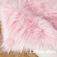 thumbnail image 5 of REGALWOVEN Faux Fur Area Rug Shaggy Runner Rug, Light Pink 2x5 Feet, 5 of 8