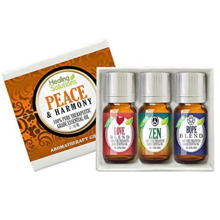 Peace & Harmony Blends Set 100% Pure, Best Therapeutic Grade Essential Oil Kit - 3/10mL (Love, Hope, and Zen)