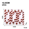 thumbnail image 3 of 6 Pack Christmas Ornaments Balls 12.5cm Shiny Glitter Striped Candy Cane Christmas Tree Decorations, 3 of 7