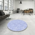 thumbnail image 4 of Ahgly Company Machine Washable Indoor Round Transitional Heavenly Blue Area Rugs, 7' Round, 4 of 7