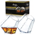 thumbnail image 2 of Dragon Glassware 10 oz Diamond Shaped Whiskey Glasses Clear Set of 4, 2 of 9