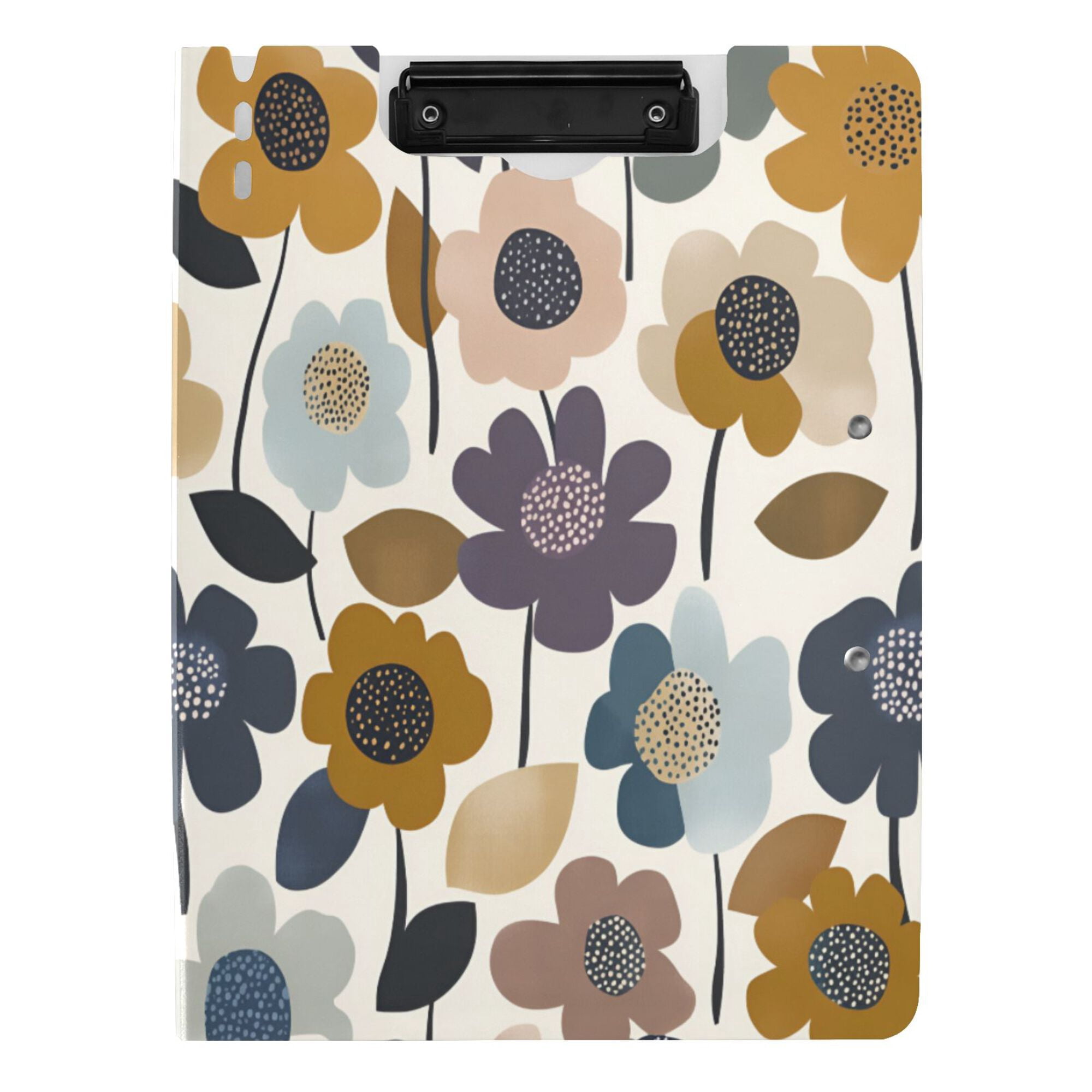FORMRS A4 Clipboard Folder with Pen Holder Horizontal Foldable School Office Binder, Colorful Floral