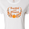 thumbnail image 4 of Inktastic Thankful and Blessed Pumpkin and Fall Leaves Women's T-Shirt, 4 of 5