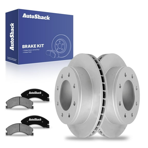 AutoShack 12.99" (330 mm) Rear Vented Brake Rotors Coated   Ceramic Brake Pads | Replacement for 2009-2012 Chevrolet Express 3500 2009-2012 GMC Savana 3500 | 6-PC Brake Kit | ArmorStop