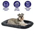thumbnail image 3 of Midwest Homes For Pets / QuietTime Gray Fleece, Plush Bolstered Bed/ Fits 24-inch Crate/ Model-40224, 3 of 5