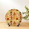 thumbnail image 6 of Zufioo Autumn Gnomes Print Bone China Decorative Plate, Ceramic Dinner Plate with Stand Ceramic Decoration Homewares-8in, 6 of 6