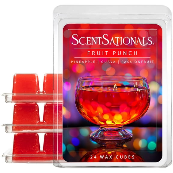 Scentsationals Wax Melts, Wax Cubes Strong Scent – Soda Pop Collection Fruit Punch – Long Lasting Scented Melts for Warmer, 10oz (24-Cubes)