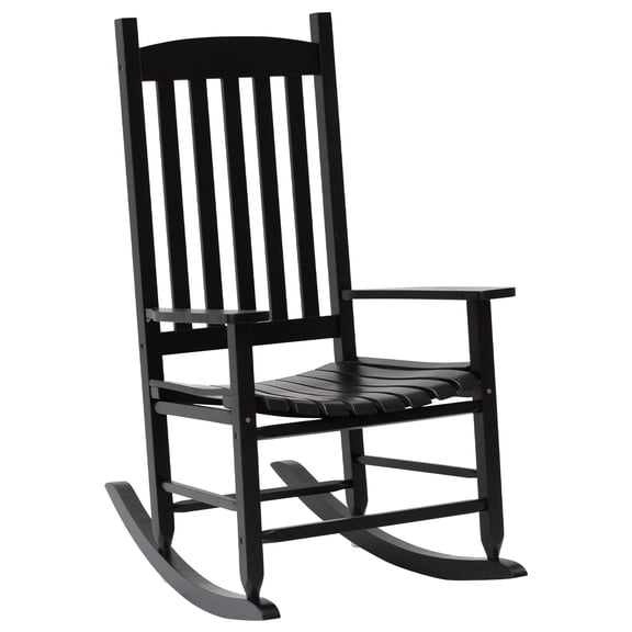 CL.HPAHKL High Back and Armrests Outdoor Rocking Chair, White/Black