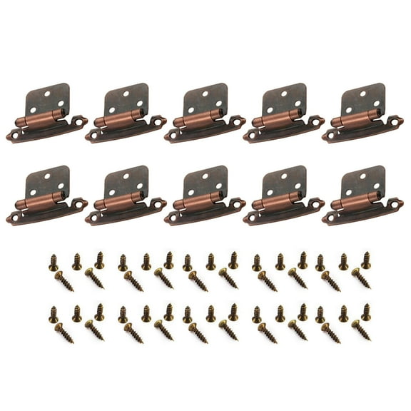 10Pcs Antique Closing Hinges Kitchen Cabinet Door Hinges Decorative Hardware for Bathroom Furniture Cupboard