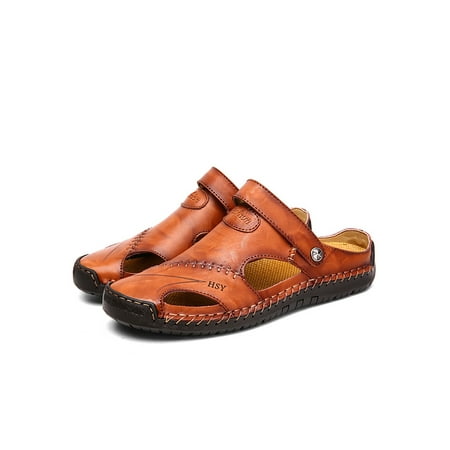 

Avamo Men s Casual Closed Toe Leather Sandals Fisherman Beach Sandals For Outdoor Walking Driving