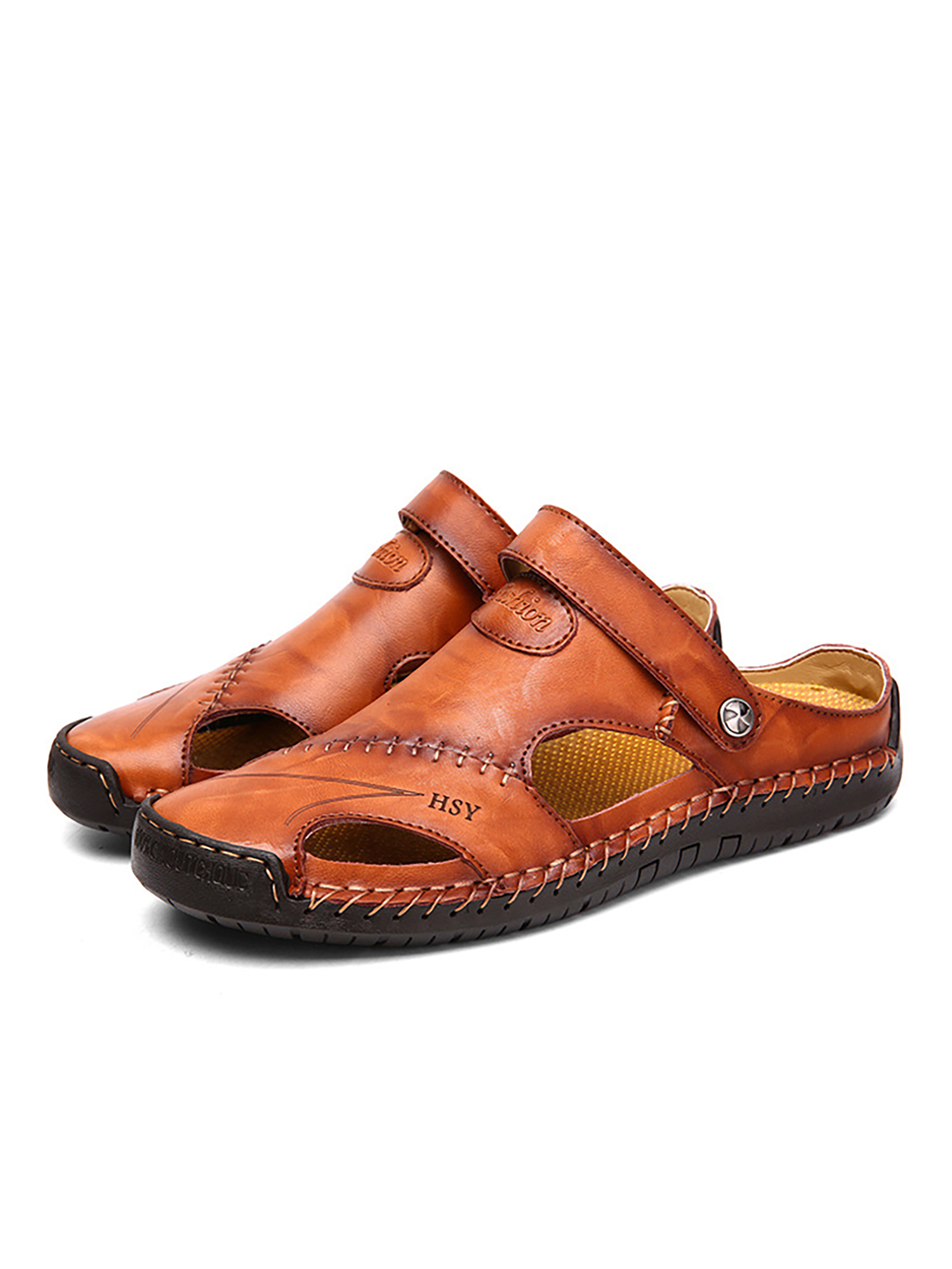 Avamo Mens Beach Sandals Leather Shoes Casual Summer Clogs Shoes Fashion Men Slippers - image 3 of 5