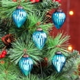thumbnail image 3 of Adornos navideños IndianShelf vintage de cristal turquesa mercurio, 3 of 9