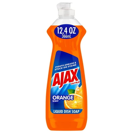 Ajax Ultra Triple Action Dishwashing Liquid Dish Soap, Orange Scent, 12.4 Fluid Ounce