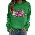 thumbnail image 2 of Women's Christmas Sweatshirt Graphic Print Long Sleeve Crewneck Sweatshirt Pullover Holiday Party Top Cozy Casual Streetwear Style, 2 of 3