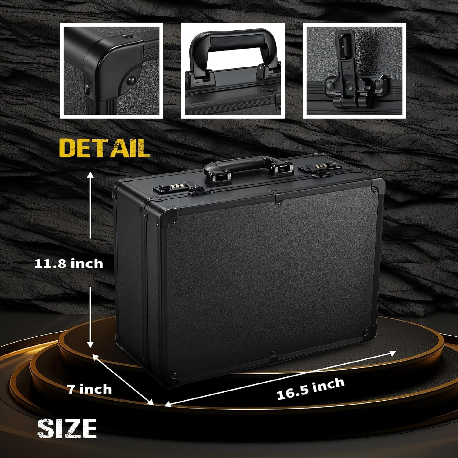 Professional Barber Case Hairdressing Box Organizer Portable Salon Travel Suitcase with Lock, Black