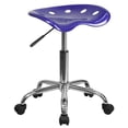 thumbnail image 1 of Vibrant Deep Blue Tractor Seat and Chrome Stool, 1 of 7