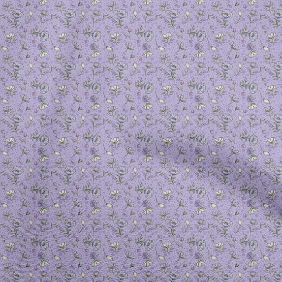 oneOone Cotton Poplin Twill Dusty Violet Fabric Floral Sewing Craft Projects Fabric Prints By Yard 56 Inch Wide