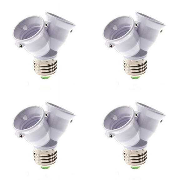 4X E27 1 to 2 E27 LED Light Lamp Bulb Adapter Converter Split Splitter Base Socket