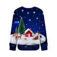 thumbnail image 5 of Christmas Sweatshirts for Women Family Girls Sweatshirt Long-Sleeve Womens Blouses Relaxed Fitness Clothing Blue, 5 of 5