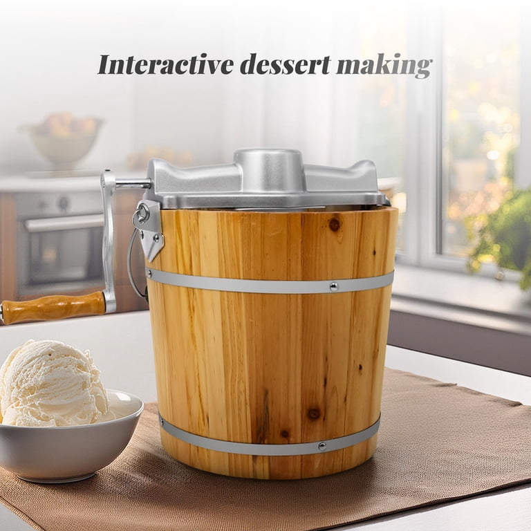 Elite Gourmet 4Qt. Old Fashioned Pine Bucket Ice Cream Maker EIM