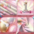 thumbnail image 3 of Pink Theme 1st Birthday Banner Gold Crown  Display Glitter Number 1 Princess Style Sparkle Celebration Banner for 1st Birthday Party Baby Girl Celebration Photo Shoot Backdrop, 3 of 8