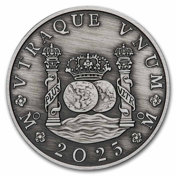 2025 AUS 1 oz Ag Proclamation Pillar Dollar Antiqued (Box, COA)