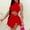 Red, variant on ZOELNIC Women's 2 Piece Outfits Skirt Sets Summer Sleeveless Crop Top Pleated Short Mini Skirt, M