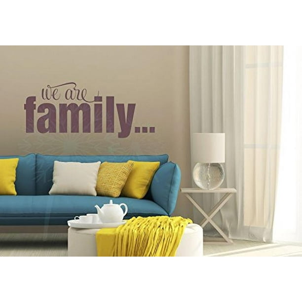 We Are Family Quotes Vinyl Lettering Decals Wall Sticker Words, 36x15