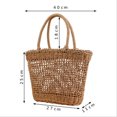 thumbnail image 3 of Bolso de paja para mujer a la moda, bolso tejido a mano para playa de verano, bolso de mano de red hueca - marrón Yuyangstore Bolso de la paja de las mujeres, 3 of 8