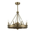 thumbnail image 3 of Warm Brass Eight Light Fan D'lier from the Lyon Collection, 3 of 6