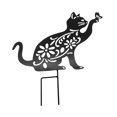 thumbnail image 4 of Estatua de gato para jardín, estaca de hierro, silueta de gato para decoración de patio, jardín trasero Estilo A, 4 of 9