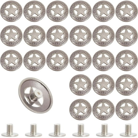24 Sets Alloy & Iron Craft Solid Screw Rivet