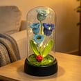 thumbnail image 4 of Handmade Crochet Flower Night Light, LED Knitted Flower Lamp Dome, Warm Glow Bedroom Desktop Decor Gift For Women Mom Girls Birthday, 5.12x2.76x2.76 Inch, 4 of 7