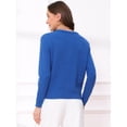 thumbnail image 3 of DARING DIVA Sweaters Collarless Button Up Dressy Chunky Knit Cardigan XS Royal Blue, 3 of 7