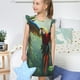 thumbnail image 4 of Balery Flying Parrots In Jungle Camisón de princesa para niñas, pijama de algodón con mangas abullonadas, suave y bonito.-Medium, 4 of 6