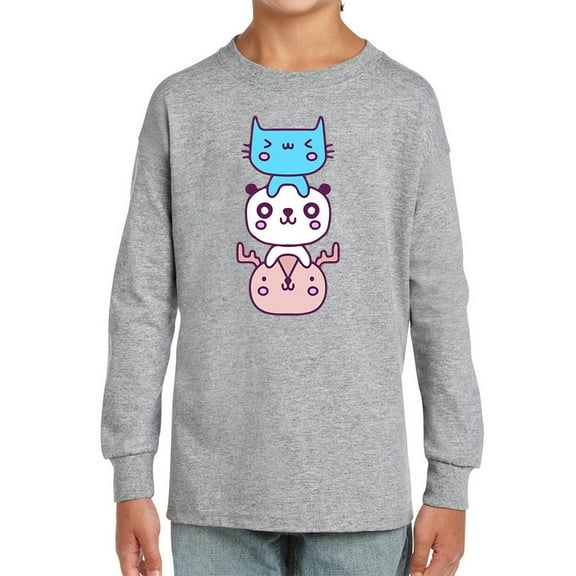 Cat Panda And Deer Friends Long Sleeve Toddler -Image by Shutterstock, 5 Toddler